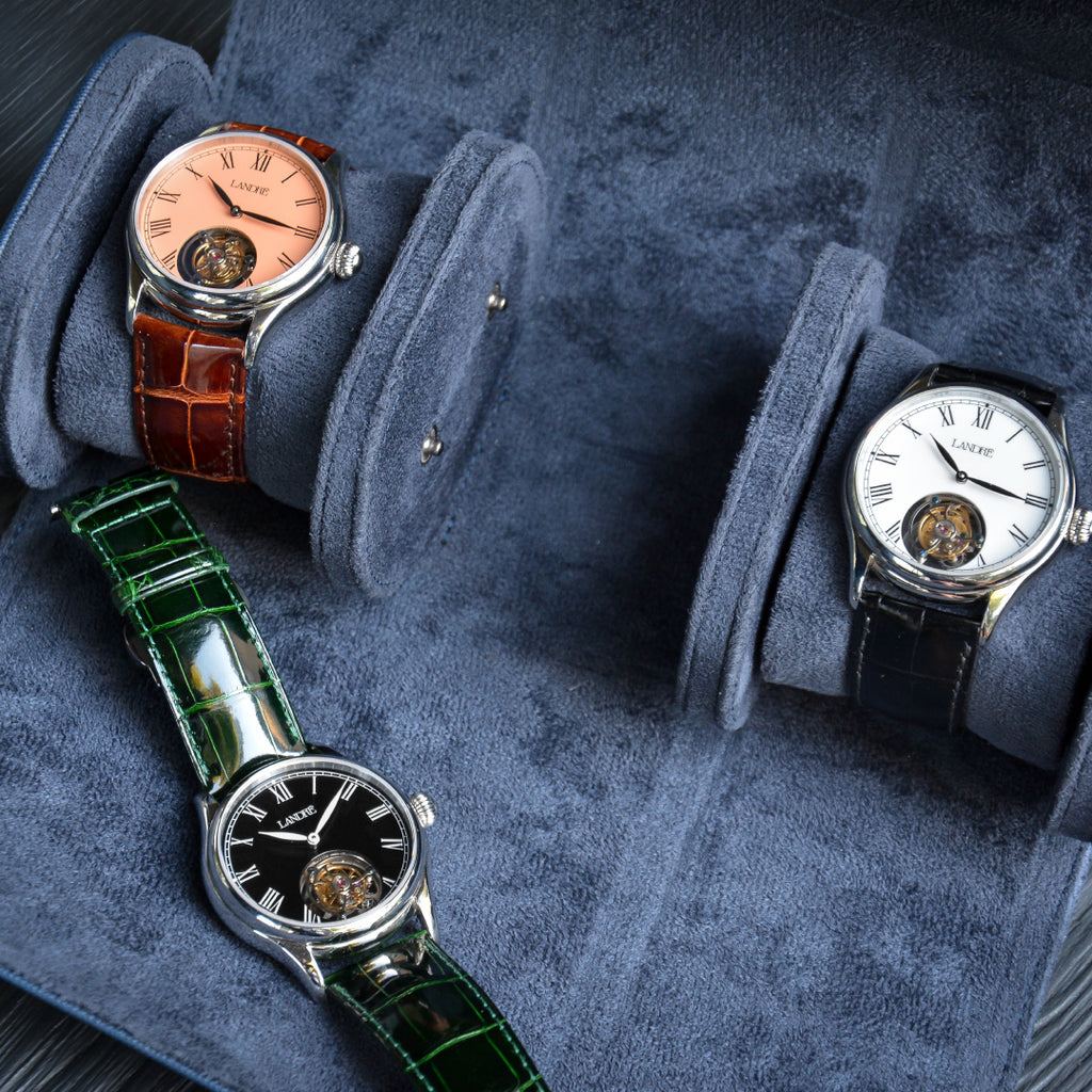 Blue Granate Saffiano Watch Roll - Three Watches – WATCH ESSENTIA